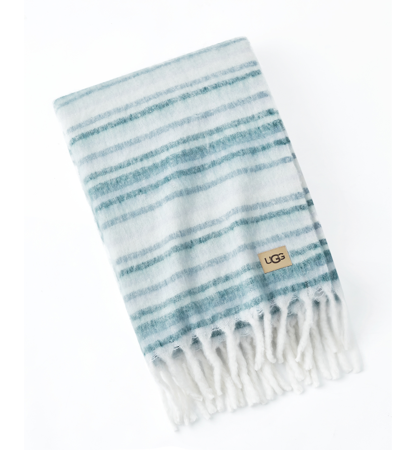 UGG® Joana Striped Throw, 50" x 70" - Silver Blue