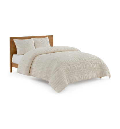 UGG® Devon Tide Ruched  Quilt Set - Ivory