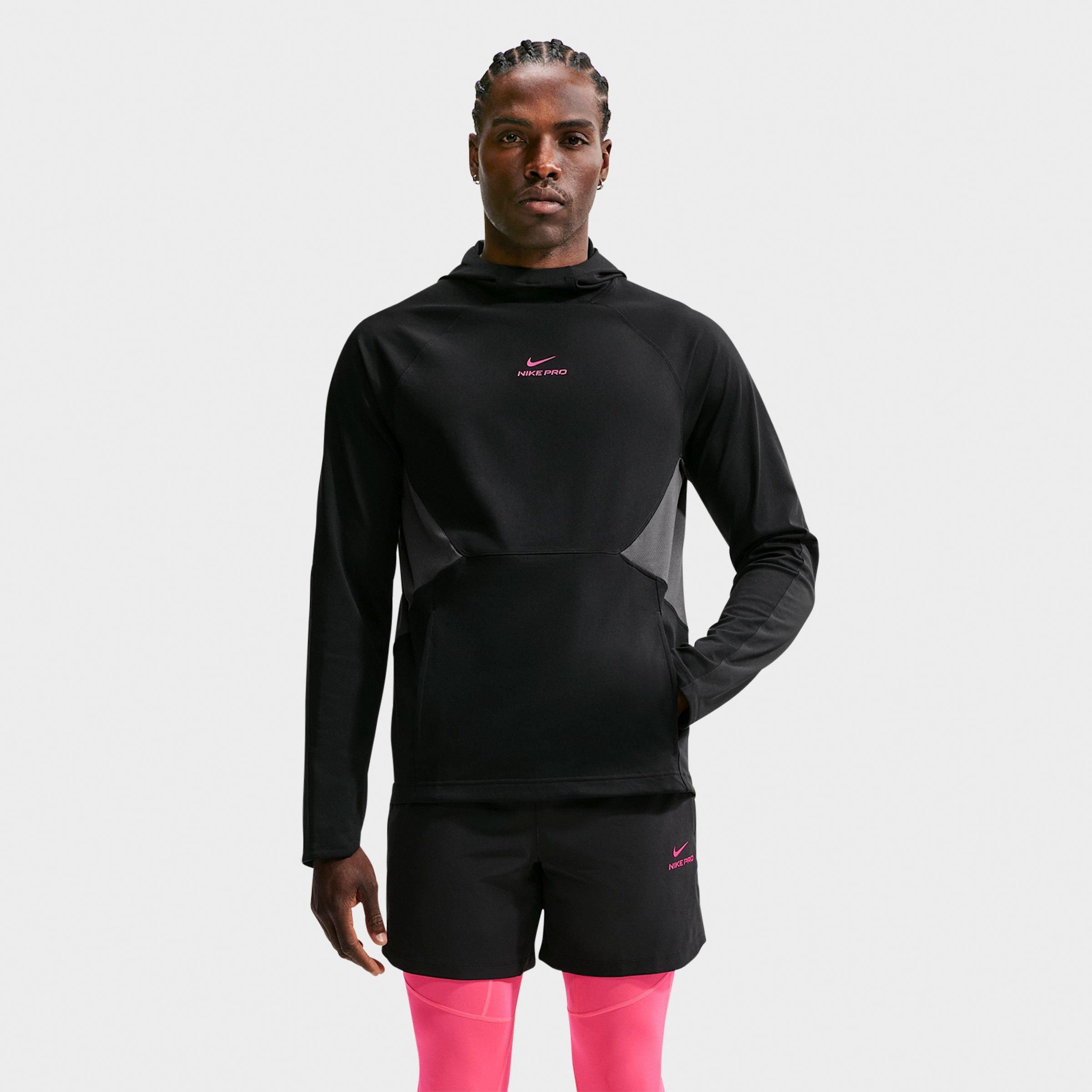 Men's Nithtke Pro Dri-FIT Mid-Layer Pullover Training Hoodie - Black/Hyper Pink