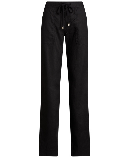 Lauren Ralph Lauren Women's Wide-Leg Linen Pants - Polo Black