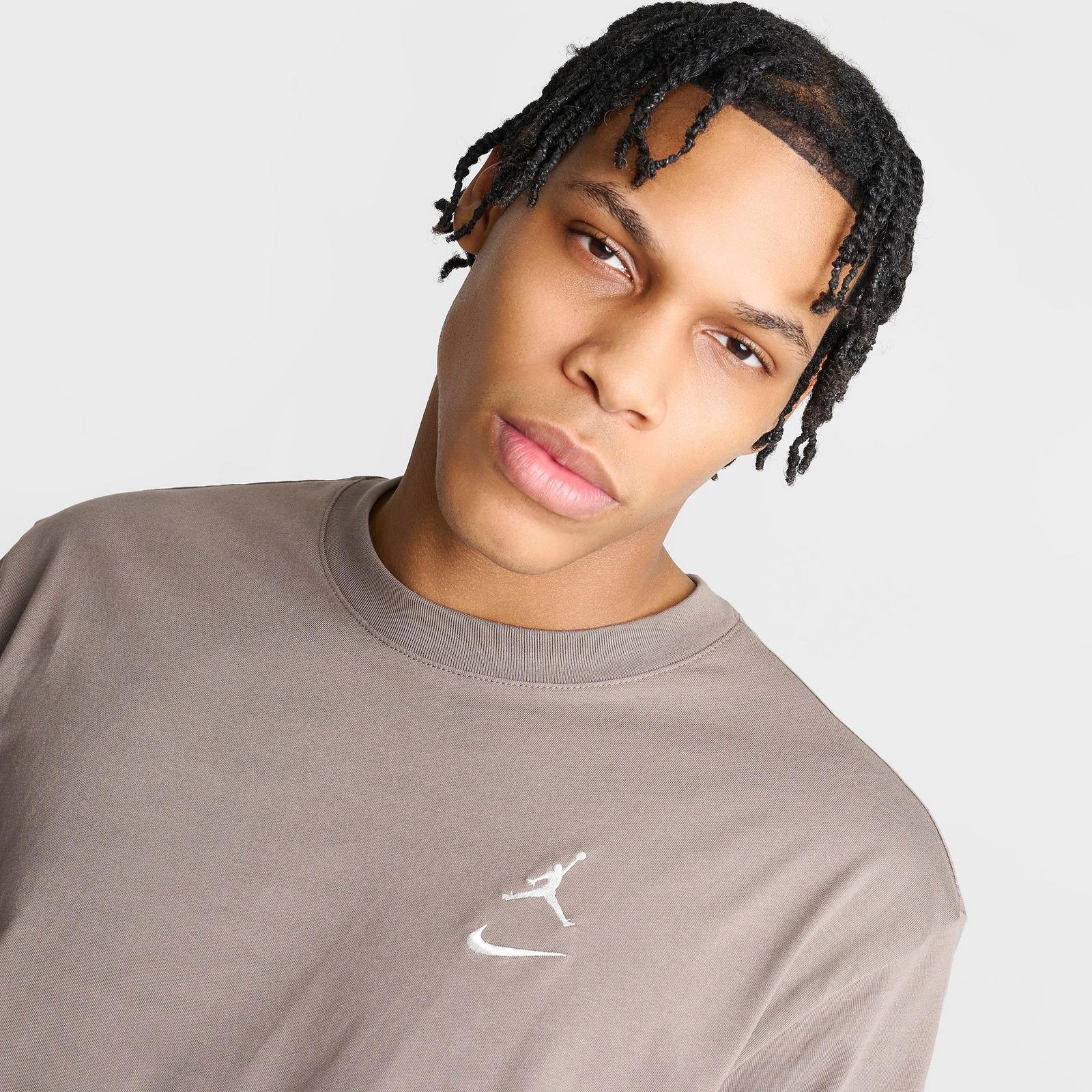 Men's Jordan Brooklyn Swoosh Logo T-Shirt - Olive Grey/Sail - view 5