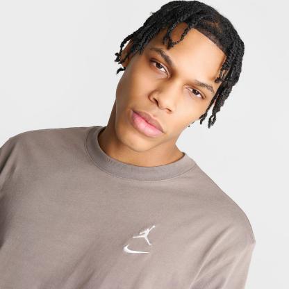 Men's Jordan Brooklyn Swoosh Logo T-Shirt - Olive Grey/Sail - view 5