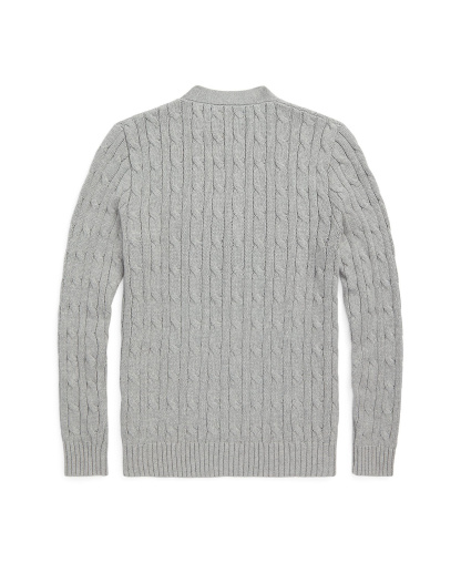 Polo Ralph Lauren Big Boys Cable-Knit Cotton V-Neck Cardigan Sweater - Andover Heather