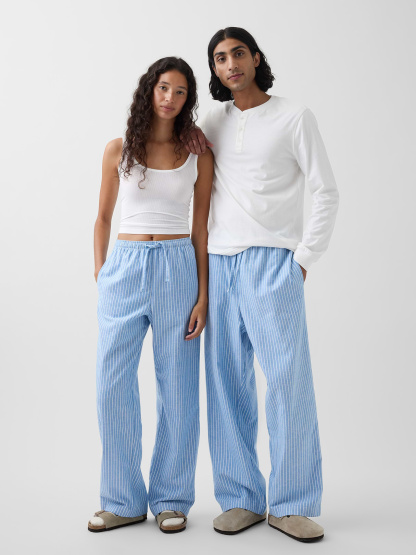 Adult Softest Flannel PJ Pants - Blue stripes