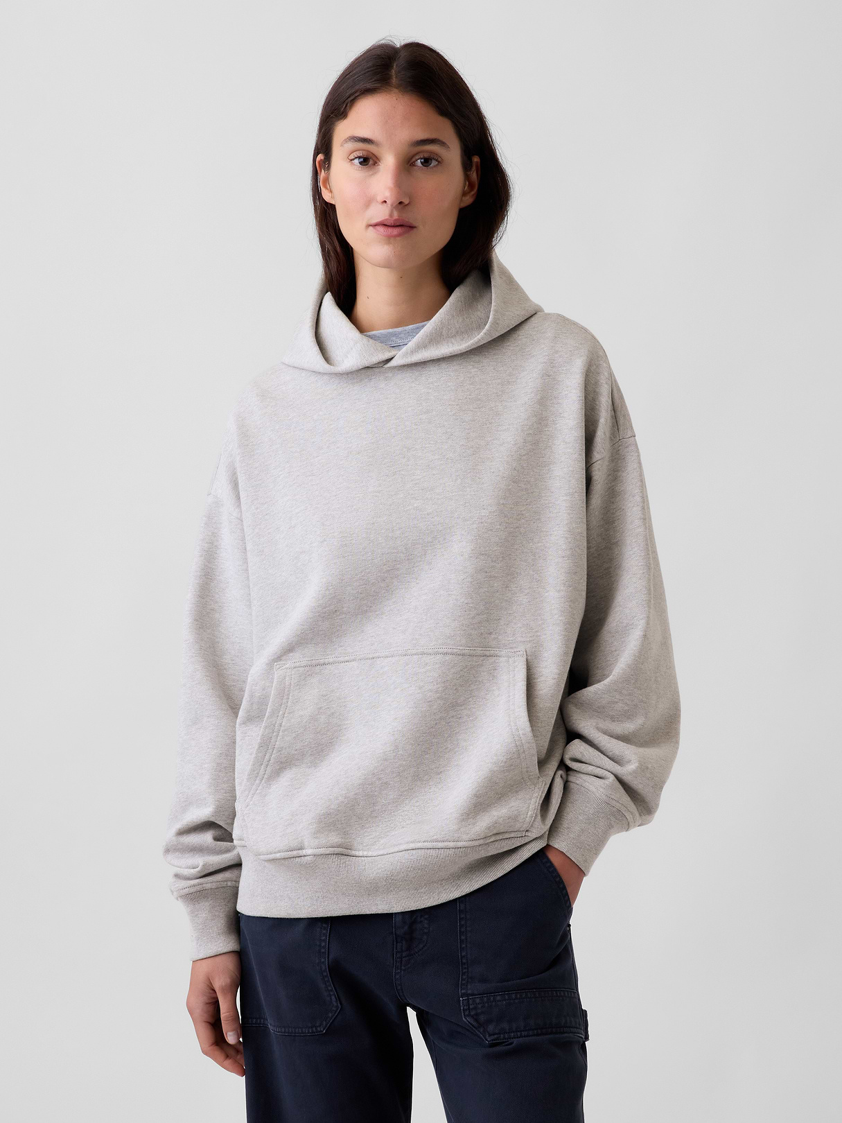 Adult Heavyweight Oversized Hoodie - Light heather grey