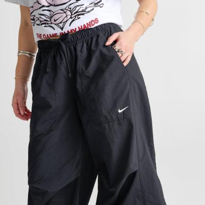 Women's Nike Sportswear Loose Mid-Rise Structured Pants - Black/Sail