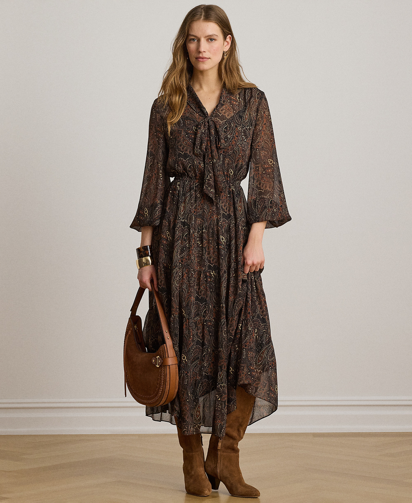 Lauren Ralph Lauren Women's Long-Sleeve Flare Dress - Black Multi