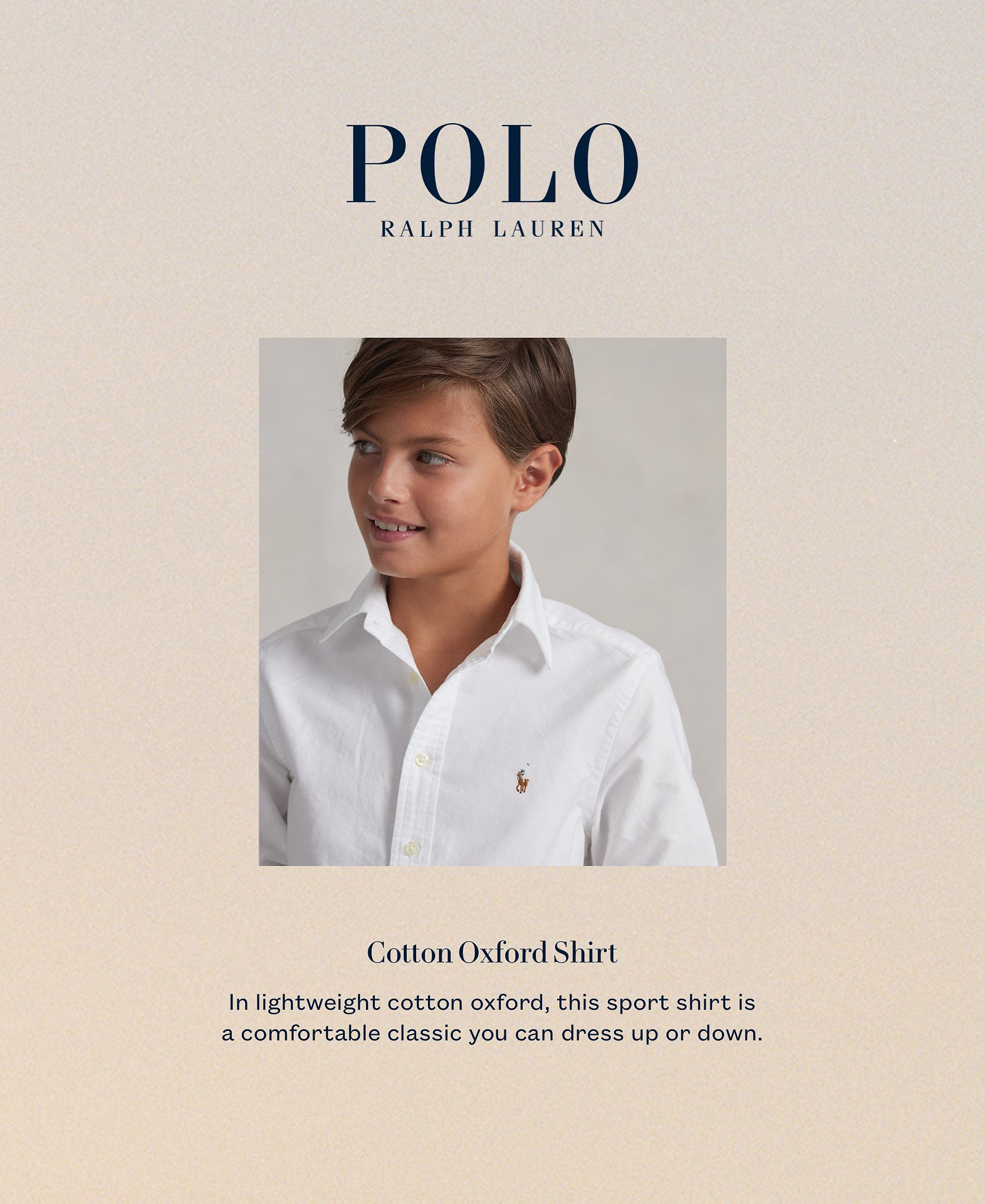 Polo Ralph Lauren 8-20 Boys' Embroidered Pony Logo Cotton Oxford Shirt - White