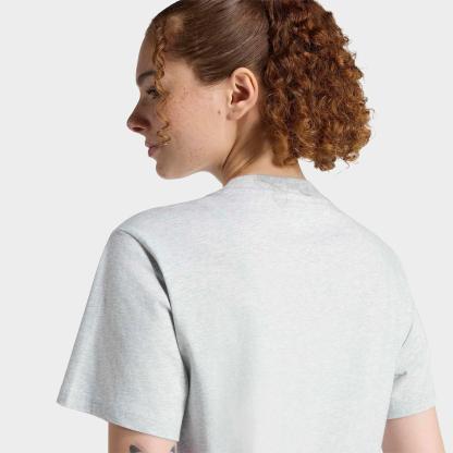 Women's adidas Essentials Small Logo Cotton T-Shirt - Light Grey Heather/White