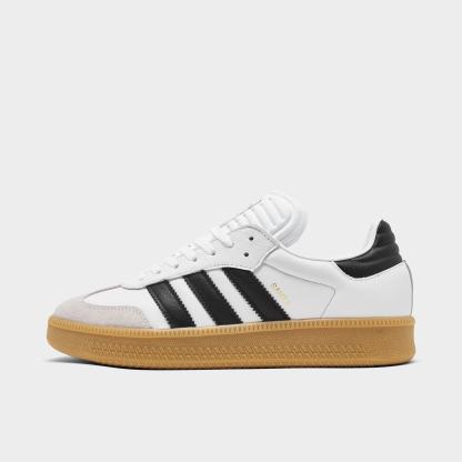Men's adidas Originals Samba XLG Casual Shoes - White/Black/Gum - Left shoe facing left. Outside of the shoe.