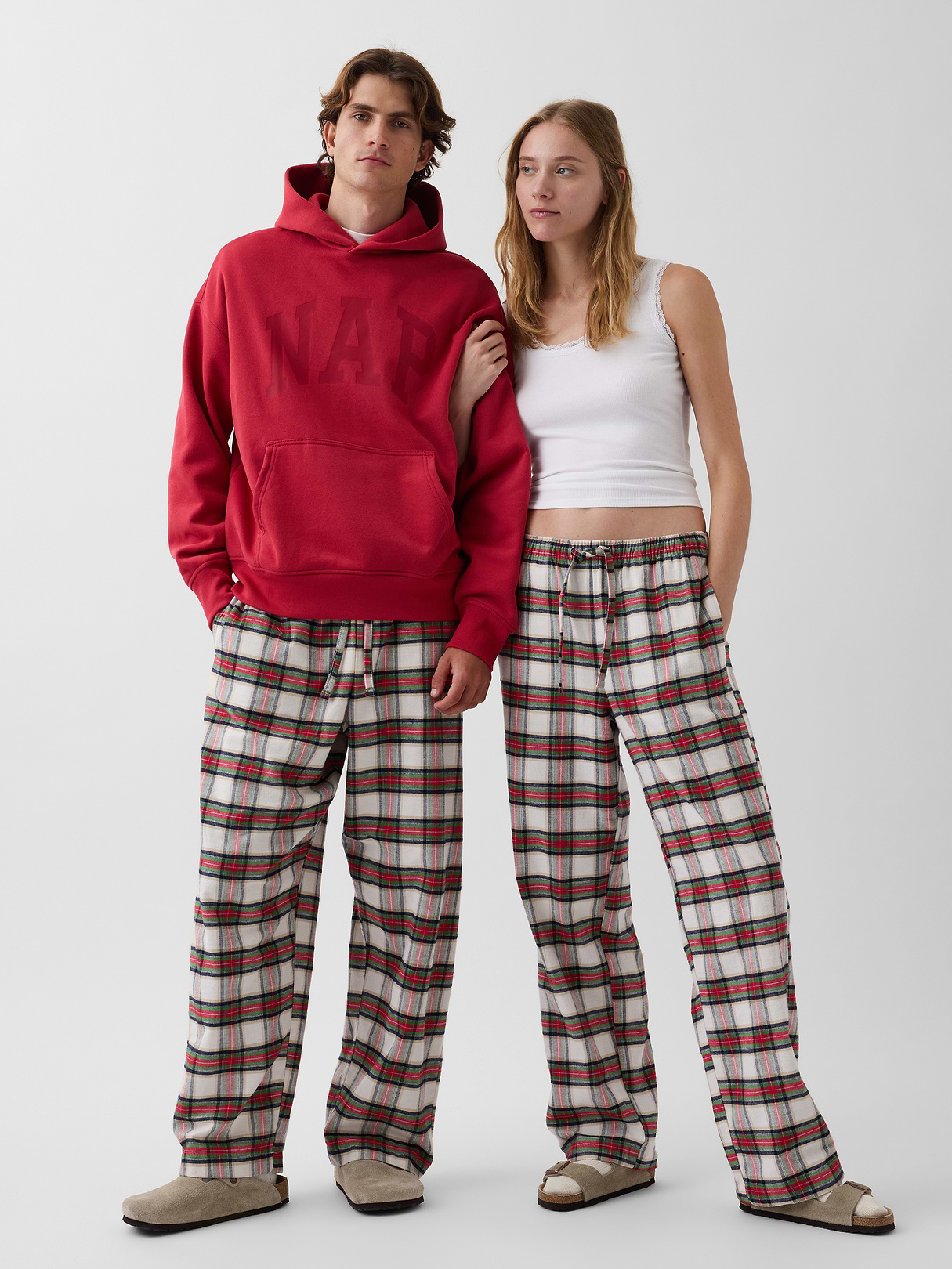 Adult Softest Flannel PJ Pants - Red & cream tartan