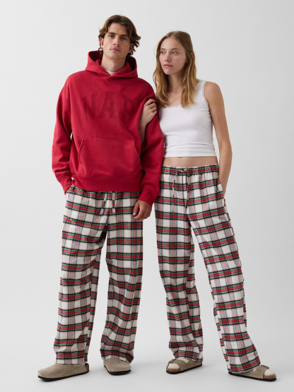 Adult Softest Flannel PJ Pants - Red & cream tartan