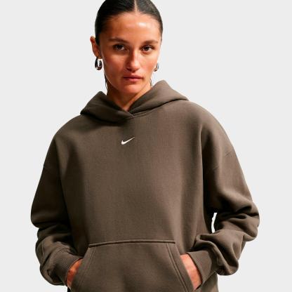 Women's Nithtke Studio Fleece Medium-Weight Camo Oversized Pullover Hoodie - Dark Hazel/Sail