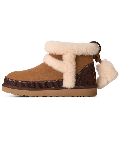 UGG® Women's Classic Mini Heritage Round Toe Booties - Chestnut