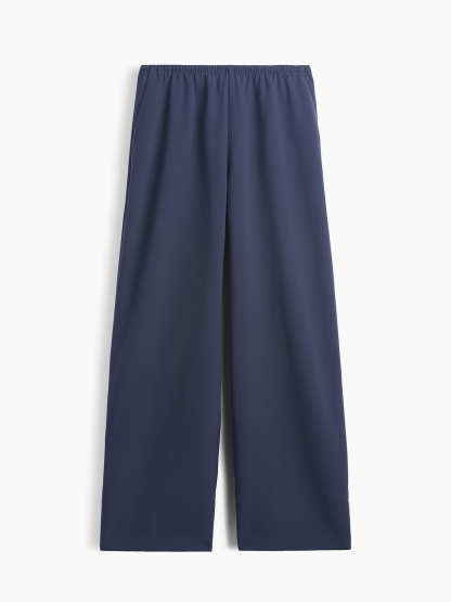 Easy Wide-Leg Pants - Blue slate