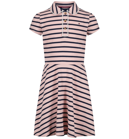 Tommy Hilfiger Girls' 7-16 Striped Polo Collar Dress - Lotus