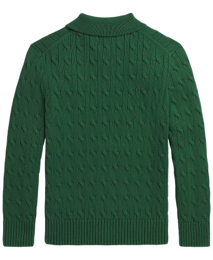Polo Ralph Lauren Boys' 8-20 Cable-Knit Cotton Polo Sweater - Verano Green