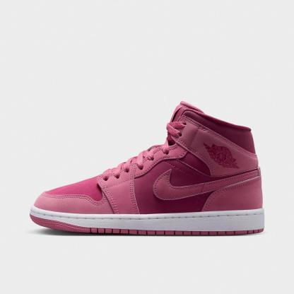 Women's Air Jordan Retro 1 Mid Casual Shoes - Desert Berry/White/Sweet Beet - view 1
