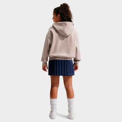 Girls' Big Kids' Nithtke Sportswear Studio Fleece Oversized Full-Zip Hoodie - Moon Particle/White