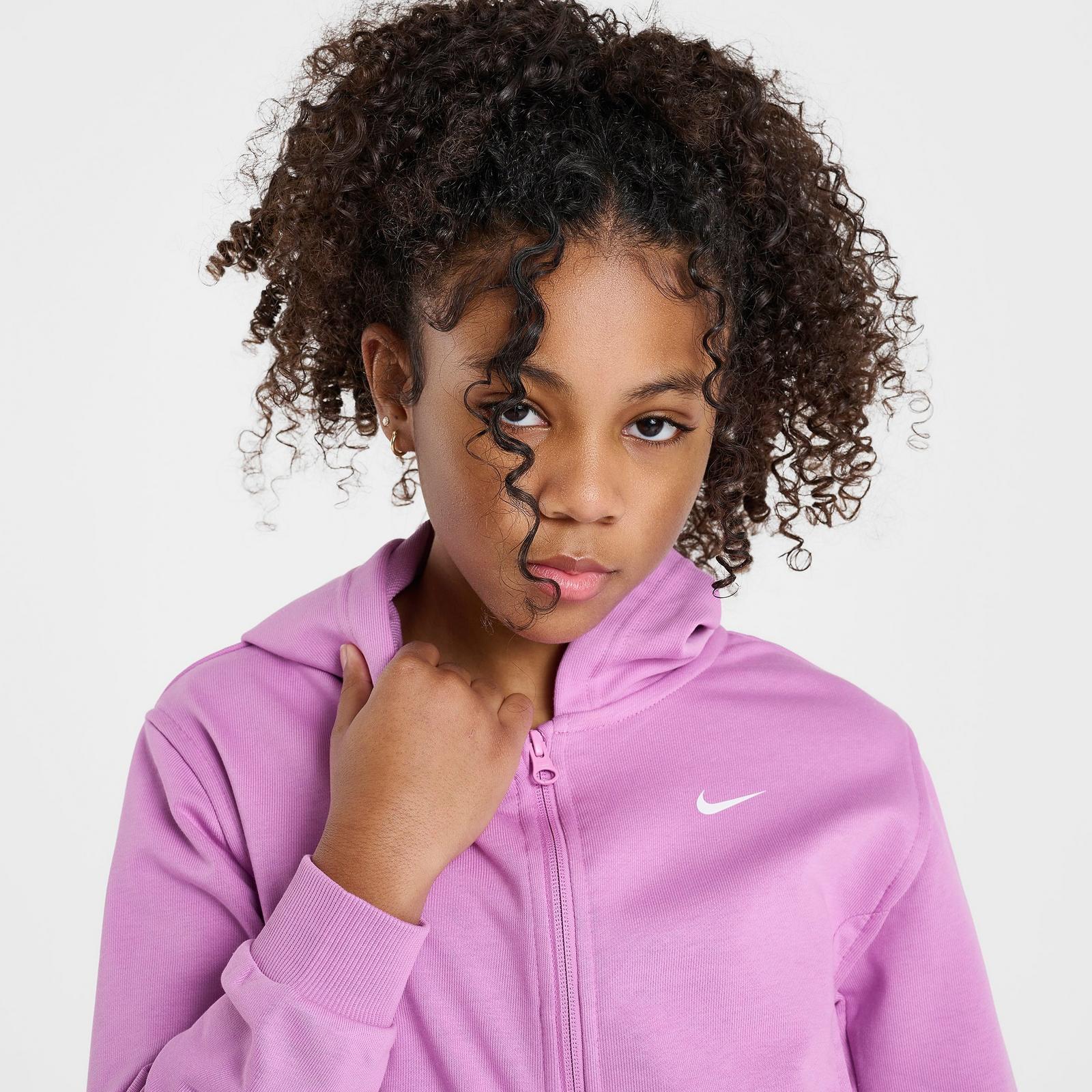 Girls' Big Kids' Nike Pro Fleece Dri-FIT Full-Zip Hoodie - Light Magenta/Light Magenta/Black/White