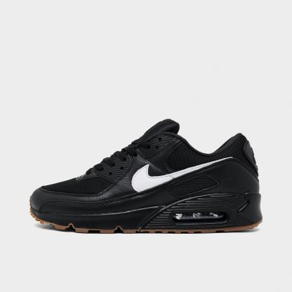 Men's Nithtke Air Max 90 Casual Shoes - Part 3 - Black/White/Gum Med Brown - Left shoe facing left. Outside of the shoe.