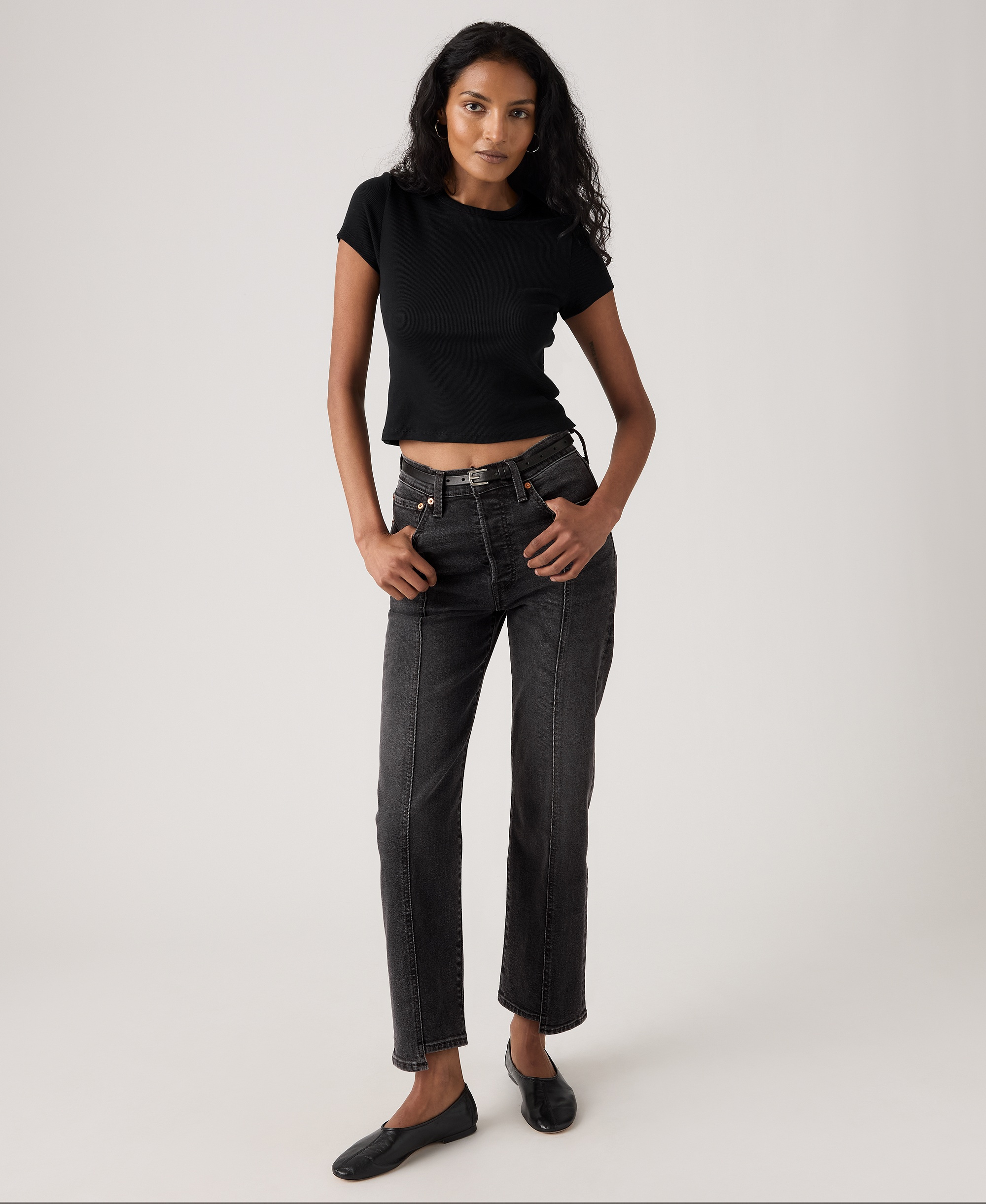 Levi's Women's Ribcage Seamed High-Rise Straight Ankle Jeans - Cut And Dry No Dest.