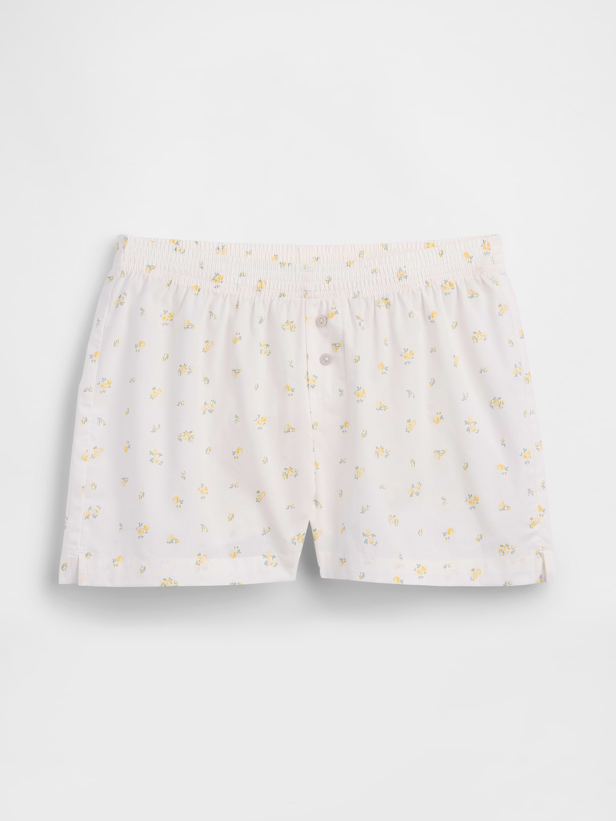 Poplin PJ Boxer Shorts - Yellow ditsy floral