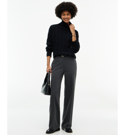 Tommy Hilfiger Women's Cable-Knit Turtleneck Wool Sweater - Black