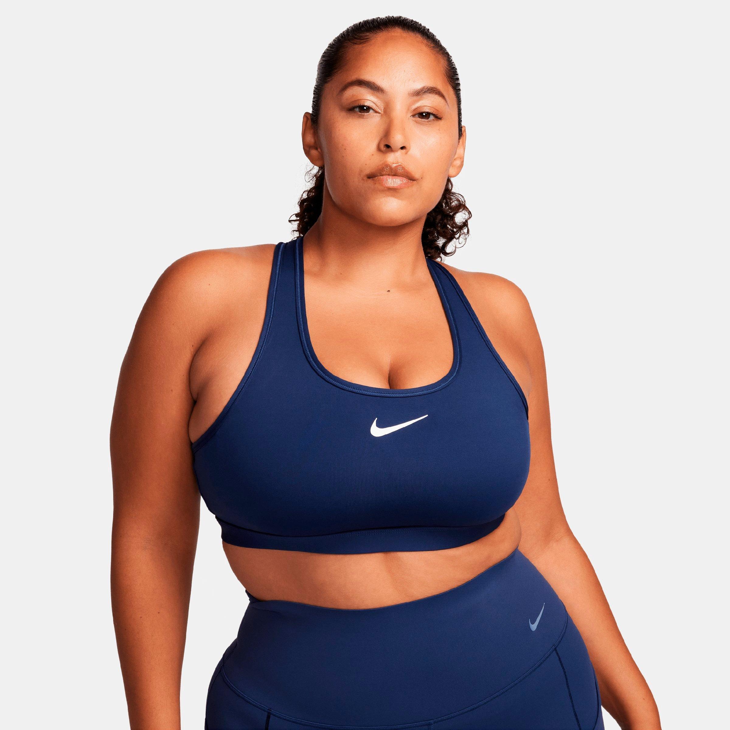 Women's Nithtke Swoosh Medium Support Sports Bra - Midnight Navy/White