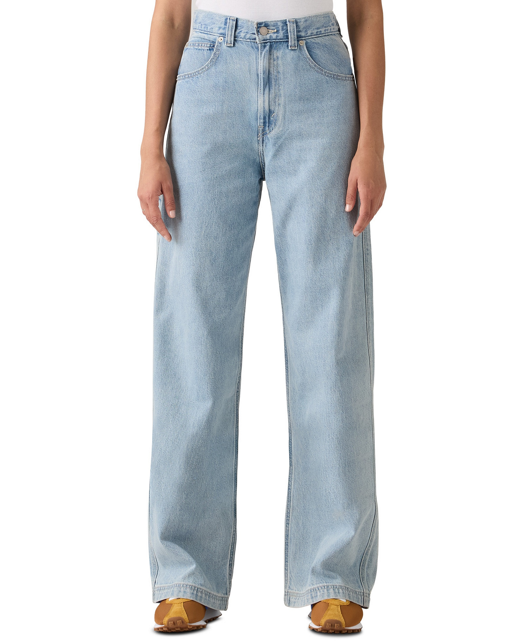 Levi's Women's Cinch-Waist Carpenter Lightweight Baggy Jeans - Summer Job Stone
