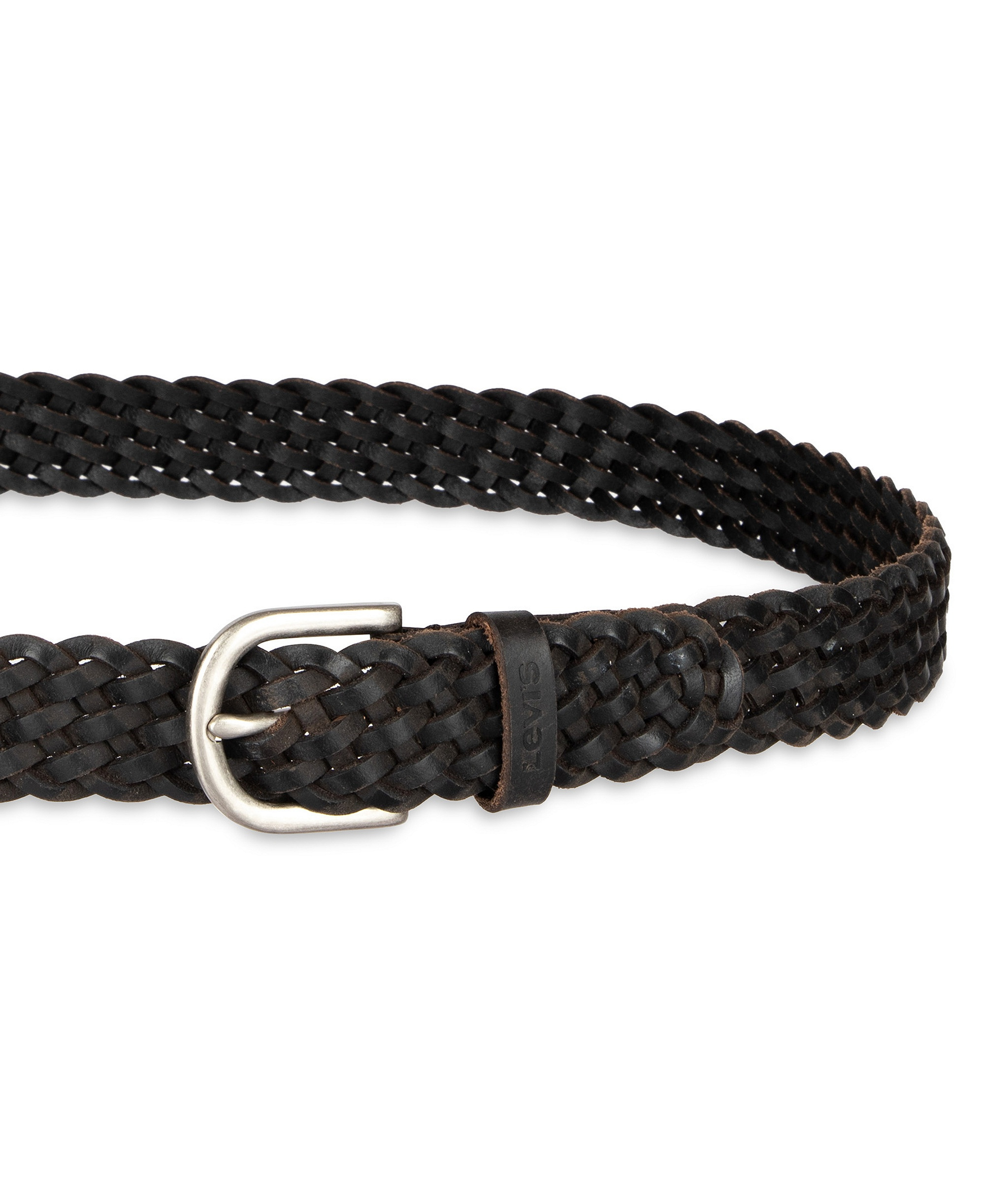 Levi's Women's Fully Adjustable Leather Braided Belt - Black