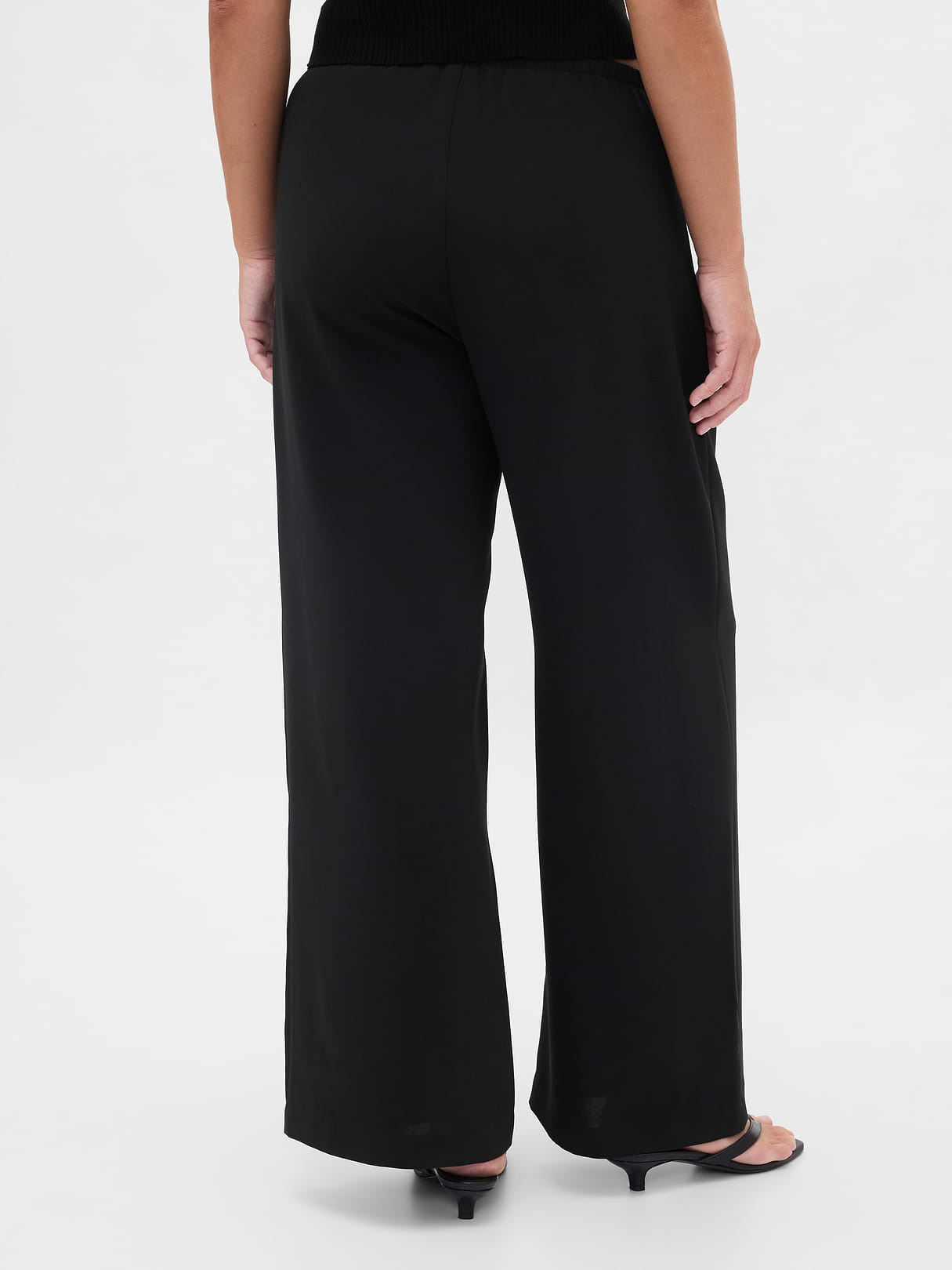 Easy Wide-Leg Pants - Black