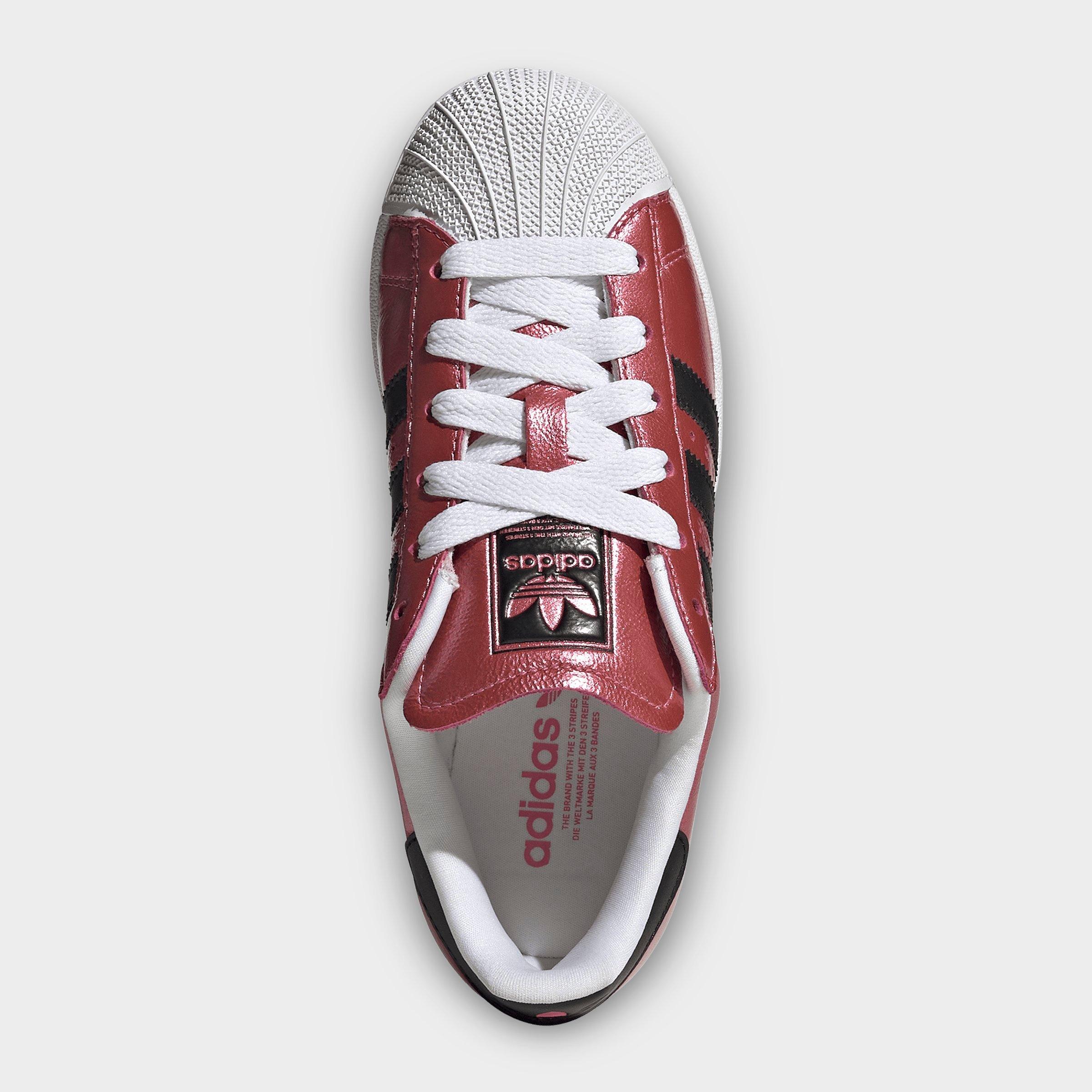 Big Kids' adidas Originals Superstar II Casual Shoes - Pink Fusion/Black/White - Top view