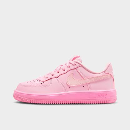 Little Kids' Nithtke Force 1 Casual Shoes - Part 1 - Pink Foam/Pink Rise - Left shoe facing left. Outside of the shoe.