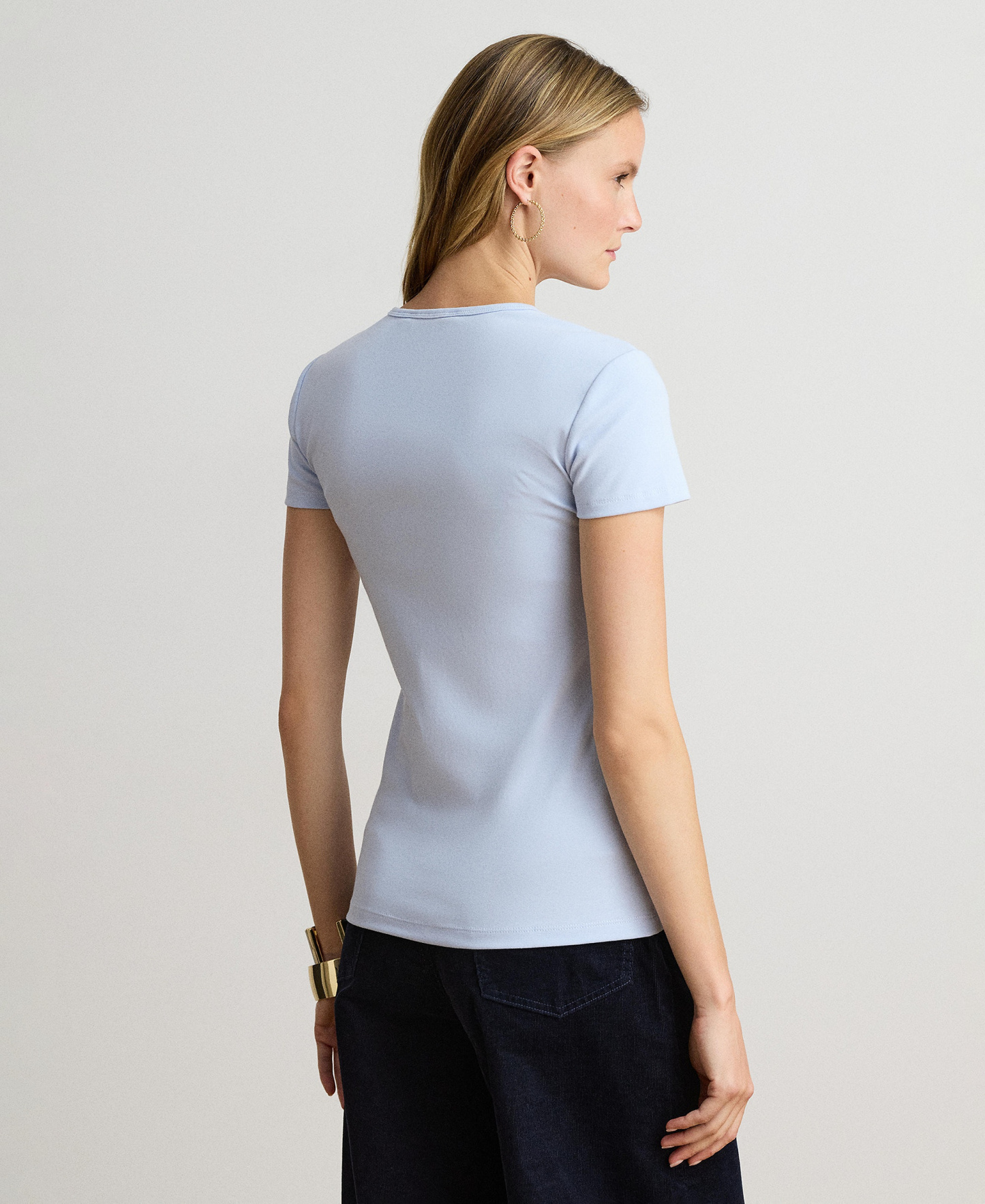 Lauren Ralph Lauren Stretch Knit T-Shirt - Icy Blue