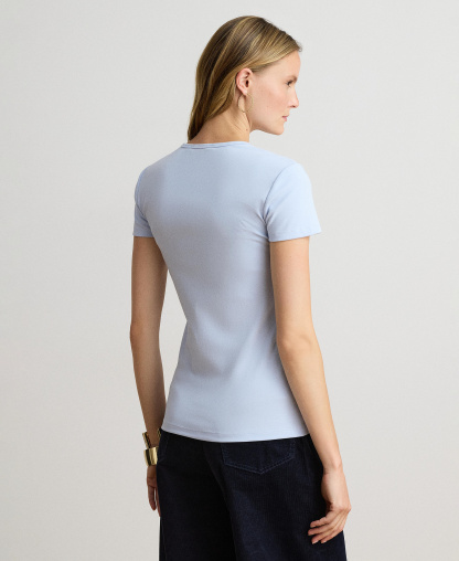 Lauren Ralph Lauren Stretch Knit T-Shirt - Icy Blue