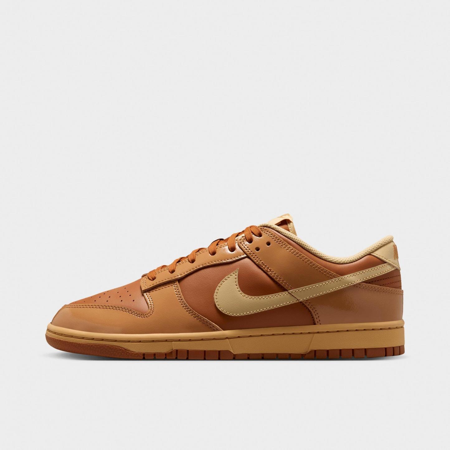 Men's Nithtke Dunk Low Retro Casual Shoes - Part 1 - Tawny/Flax/Twine/Sesame - Left shoe facing left. Outside of the shoe.