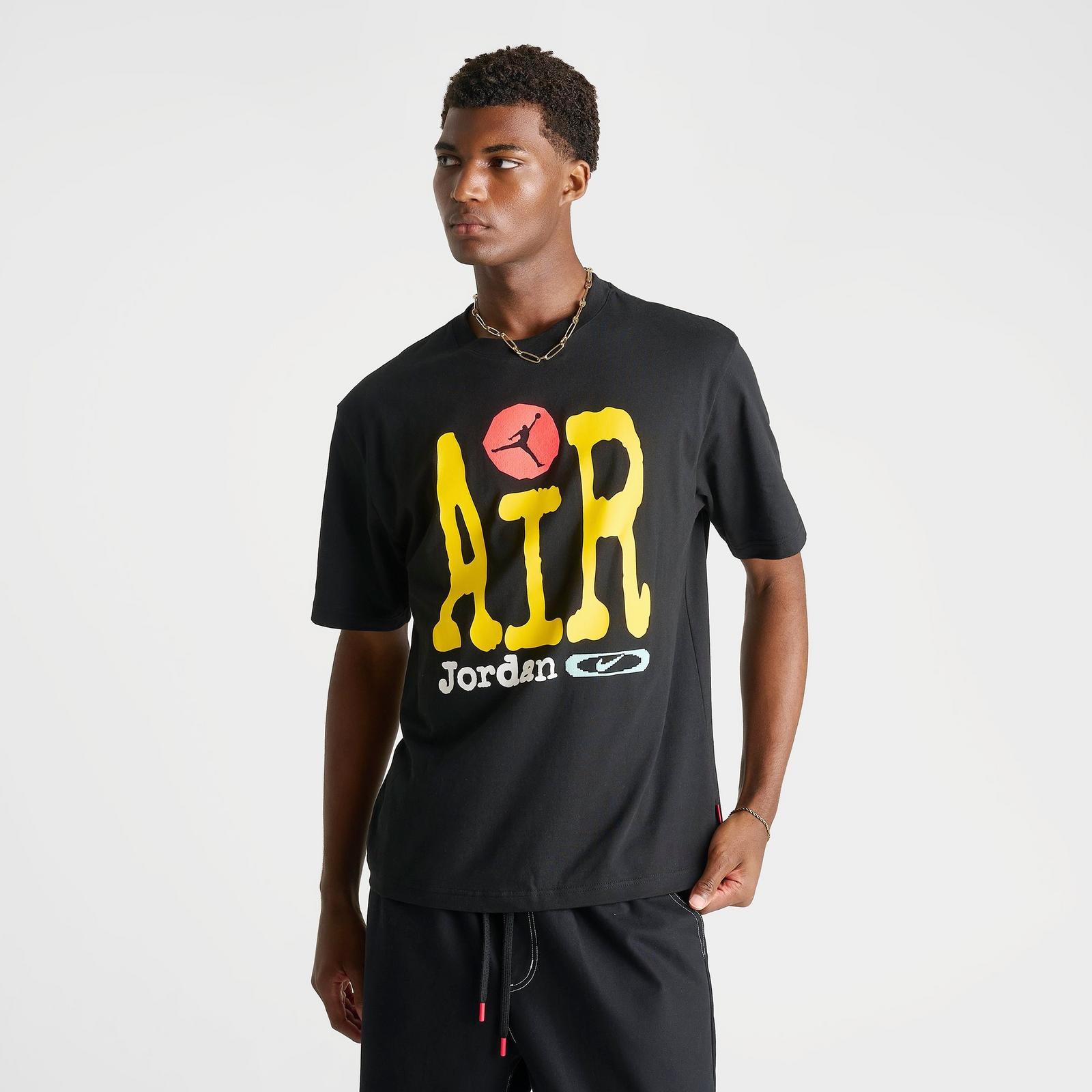 Men's Jordan Big Air Graphic T-Shirt - Black/Amarillo/Infrared 23 - view 3