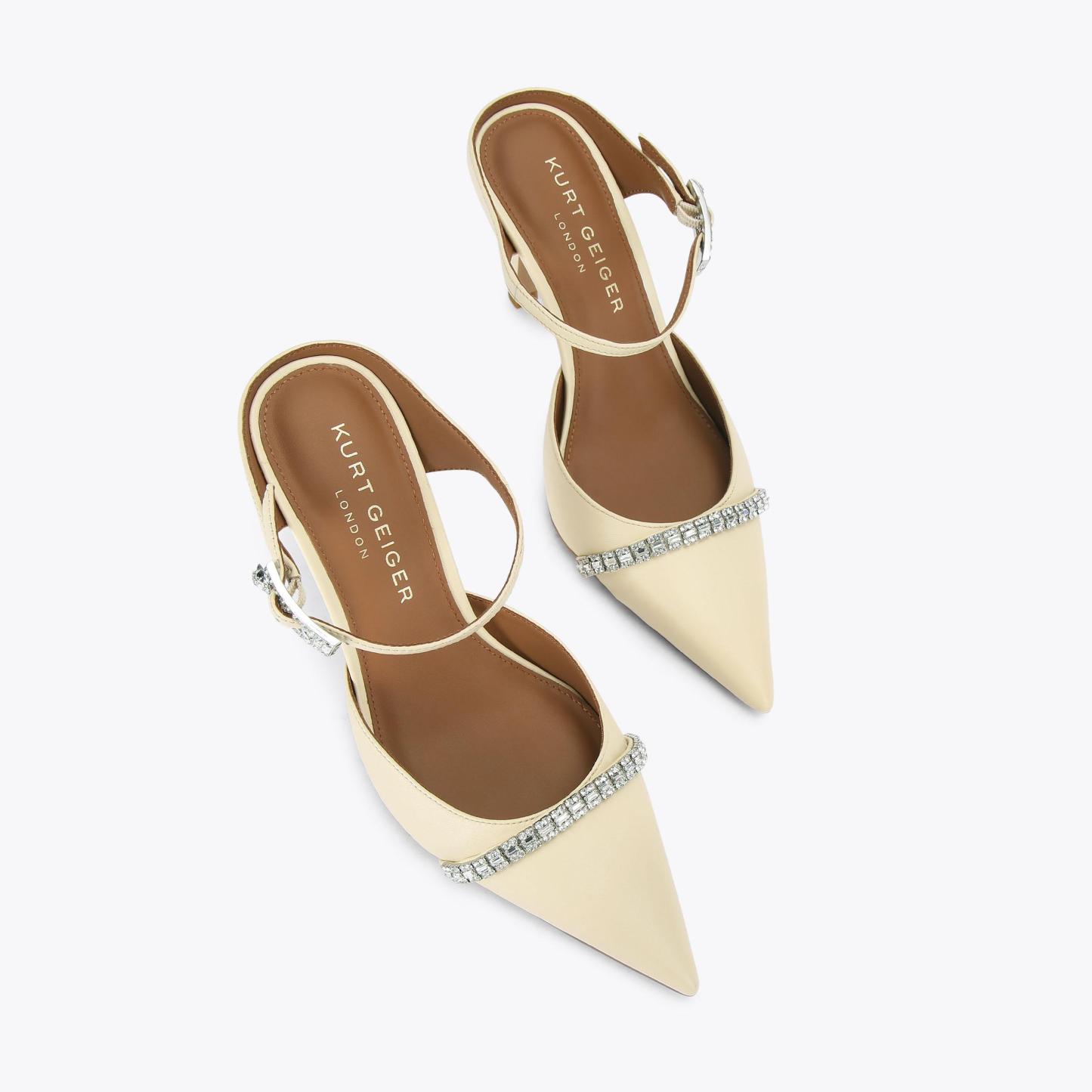Kurt Geiger London Strass Point Mule - Beige - view 3
