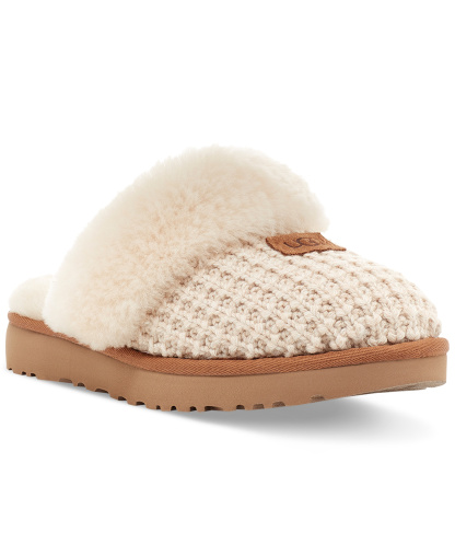 UGG® Women's Cozy Faux-Shearling Round Toe Slippers - Cream