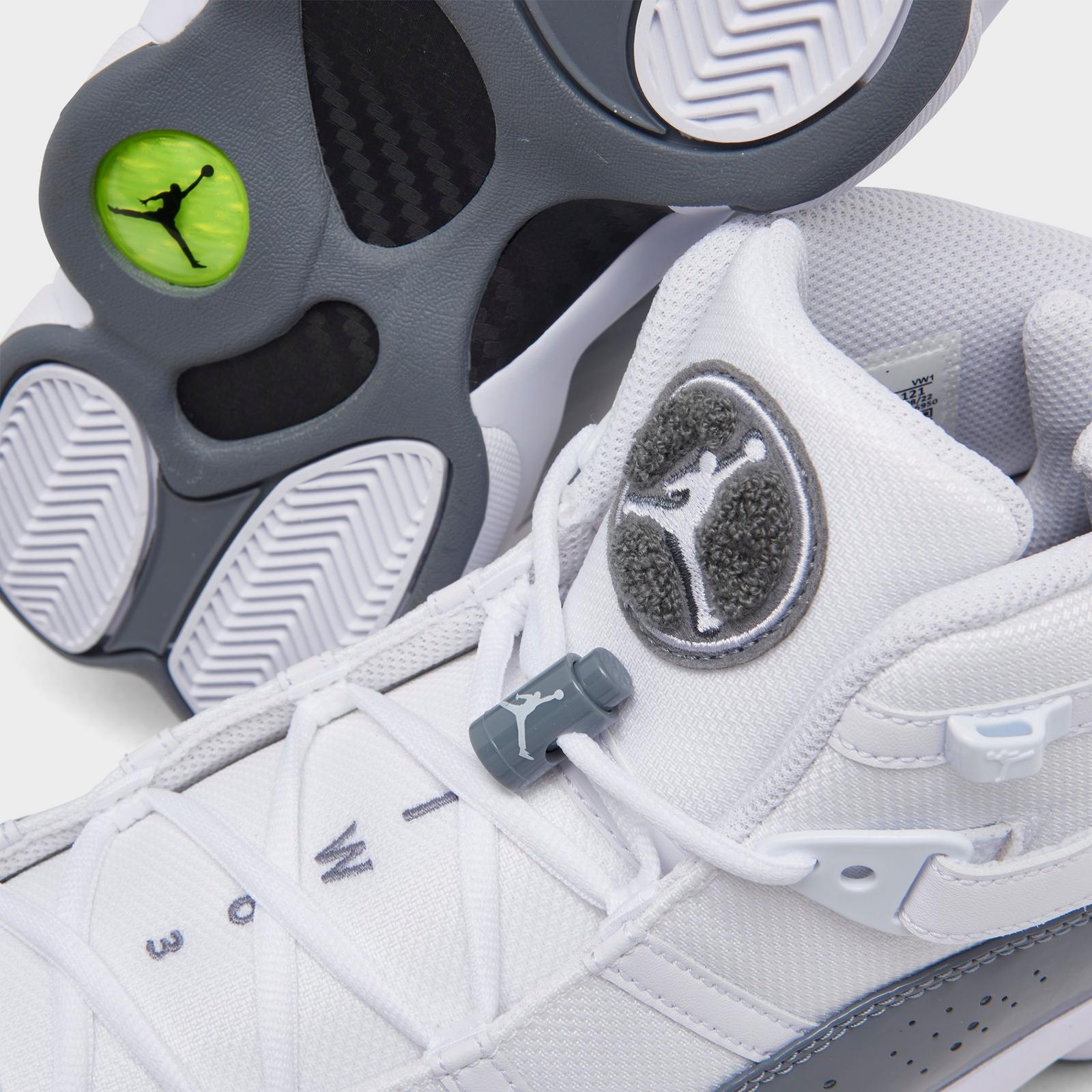 Men's Air Jordan 6 Rings Basketball Shoes - White/White/Cool Grey - view 3