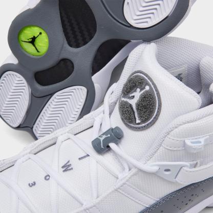 Men's Air Jordan 6 Rings Basketball Shoes - White/White/Cool Grey - view 3