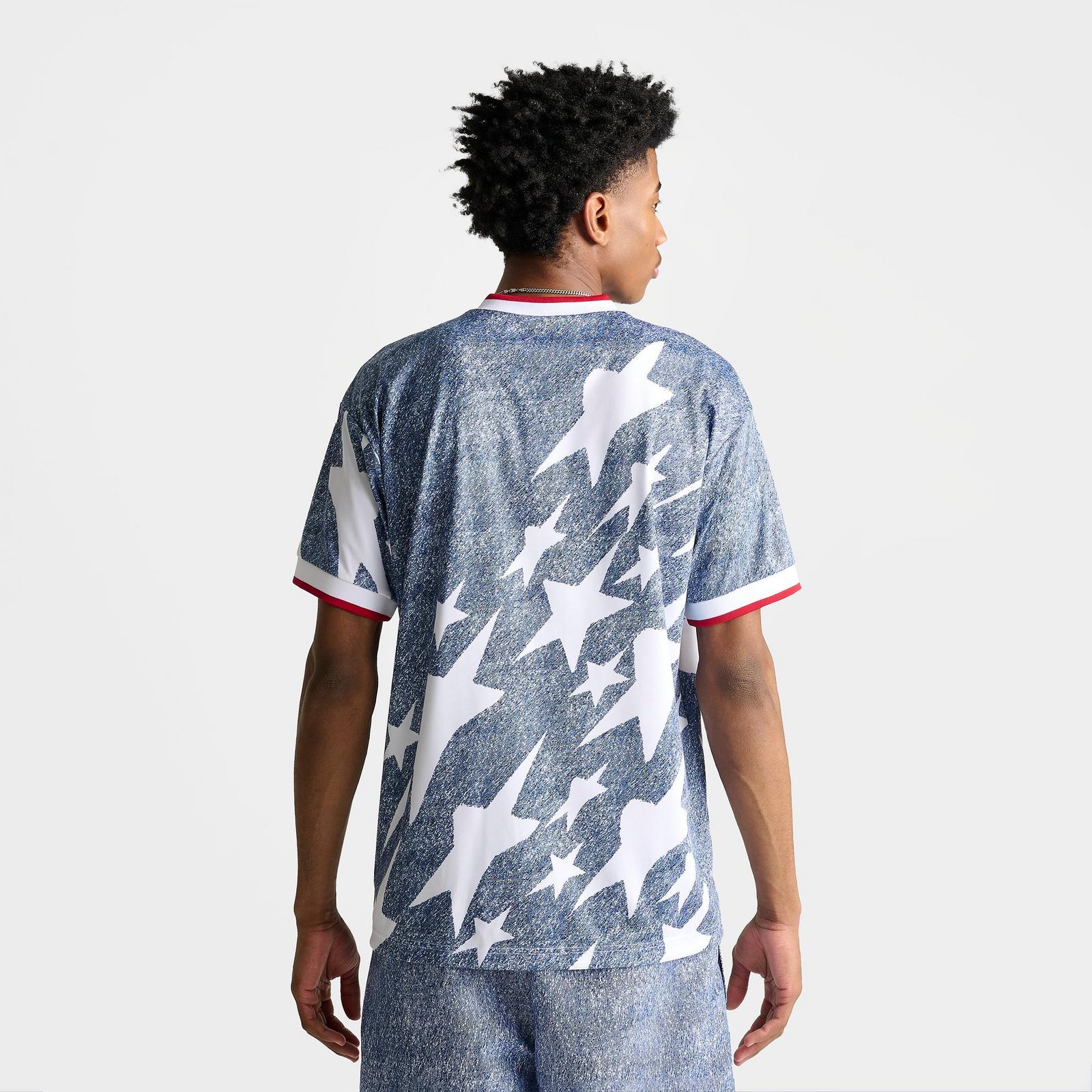 Men's adidas Denim Graphic Soccer Jersey - White/Dark Blue - view 4