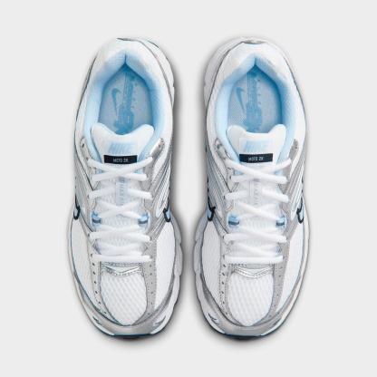 Women's Nithtke Air Max Moto 2K Casual Shoes - Part 2 - White/Metallic Silver/Black/Hydrogen Blue - Top view