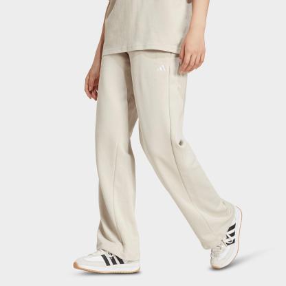 Women's adidas Sportswear Essentials Small Logo Feel Cozy Open-Hem Pants - Biege/White