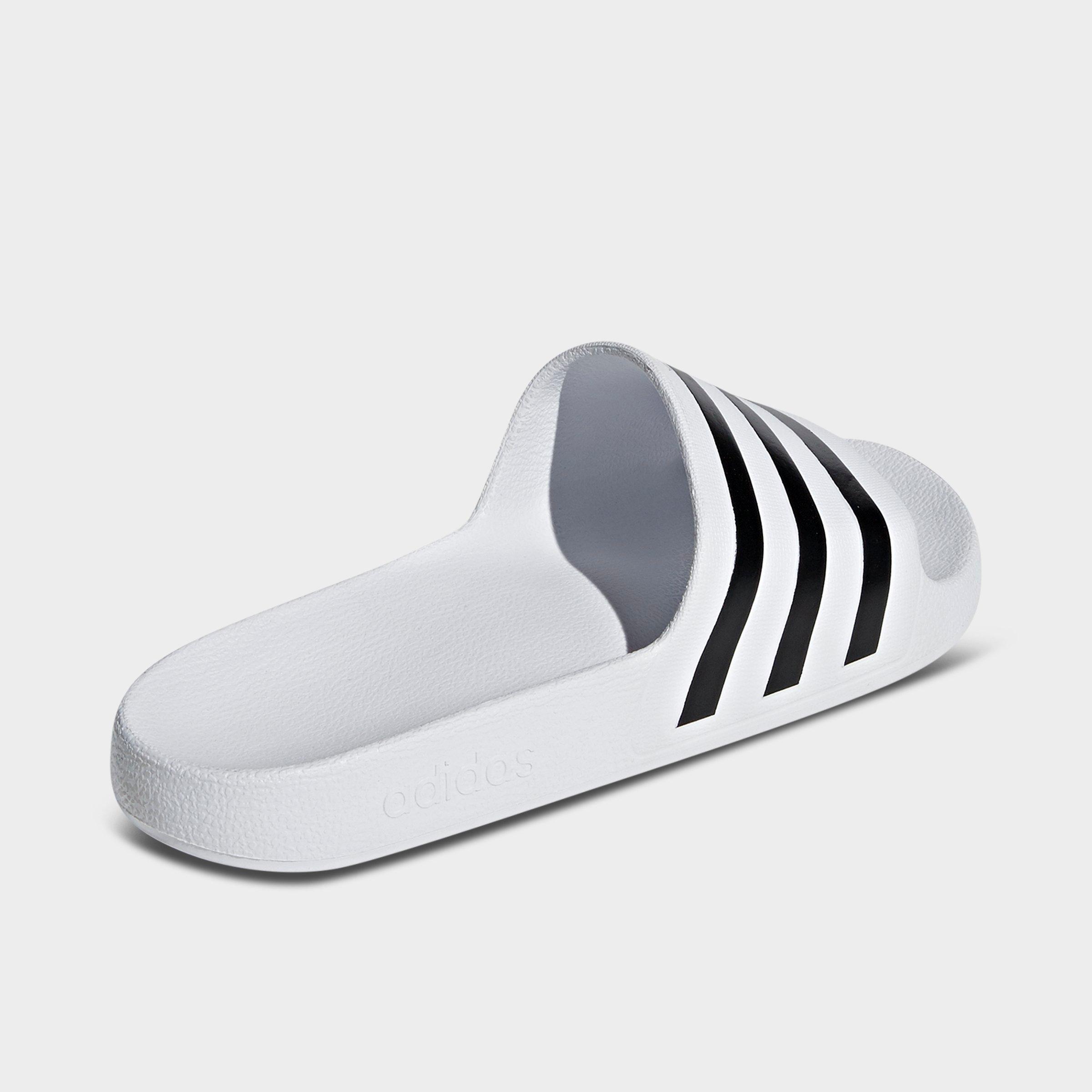 adidas adilette Aqua Slide Sandals - White/Black/White - Back view