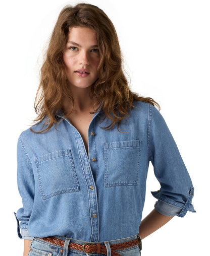Levi's Women's Utility Long-Sleeve Denim Shirt - Midtown Blue