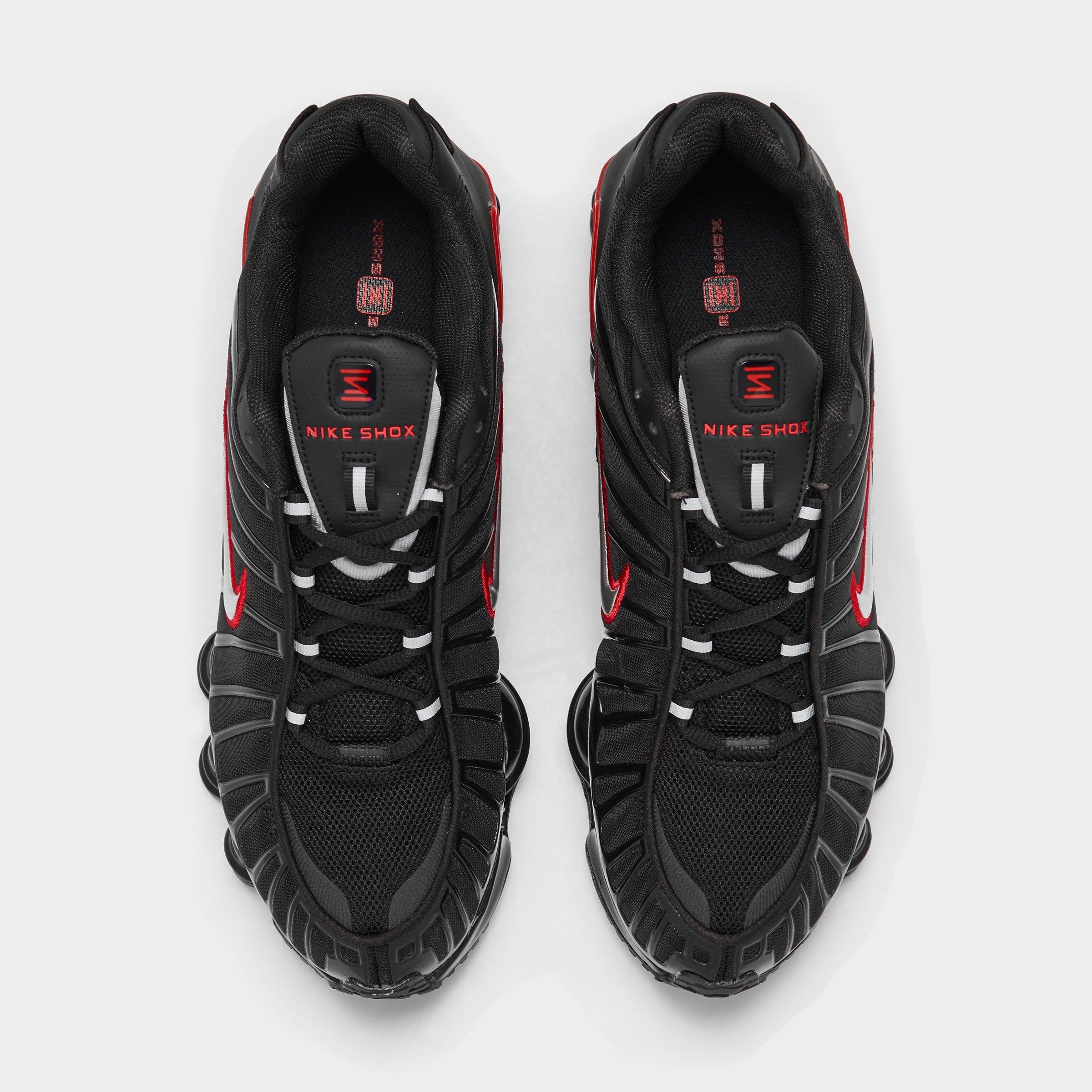 Men's Nithtke Shox TL Casual Shoes - Part 2 - Black/University Red/Metallic Silver - Top view