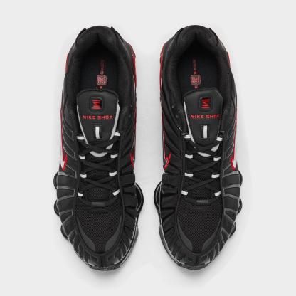 Men's Nithtke Shox TL Casual Shoes - Part 2 - Black/University Red/Metallic Silver - Top view