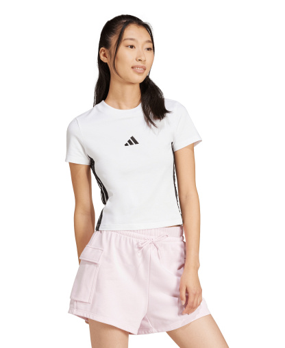 adidas Women's Essentials Slim-Fit Short-Sleeve Baby T-Shirt - White/Black